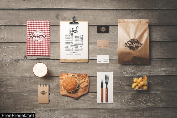 Burger Diner Branding Mockup