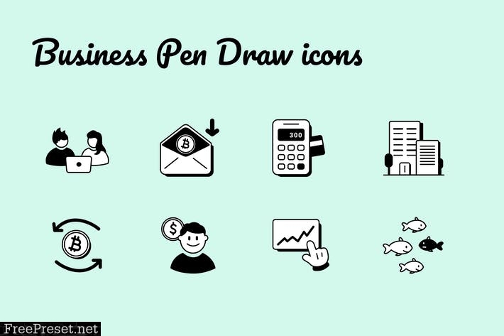 Business Pen Draw icons A4SZMK4