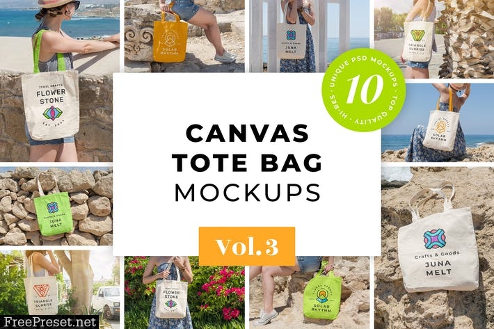 Canvas Tote Bag Mockups Pack Vol. 3 MVHT3J