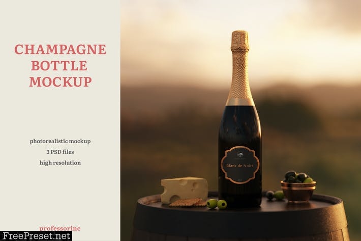 Champagne Bottle Mockup