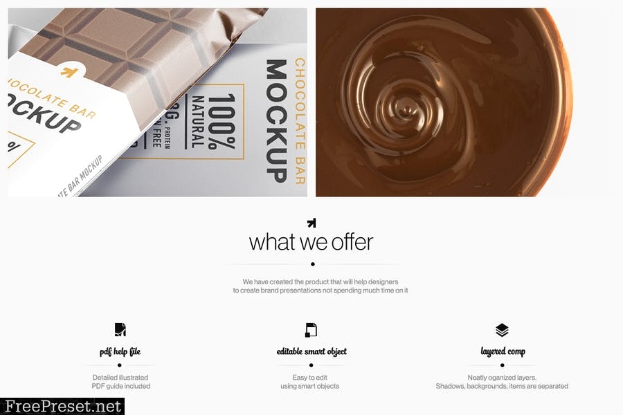 Chocolate Bar Packaging Mockup CX5S25