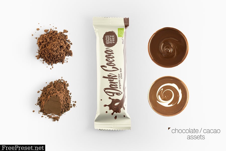 Chocolate Bar Packaging Mockup CX5S25