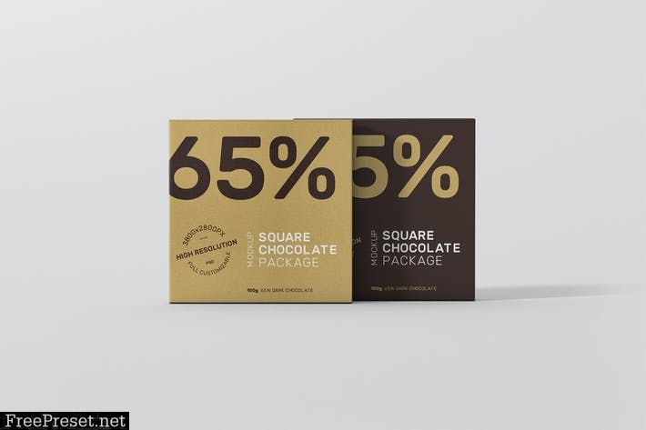 Chocolate Packaging Mockup Square Size