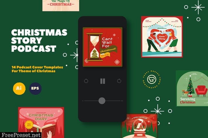 Christmas Podcast Illustration WX8B2WT