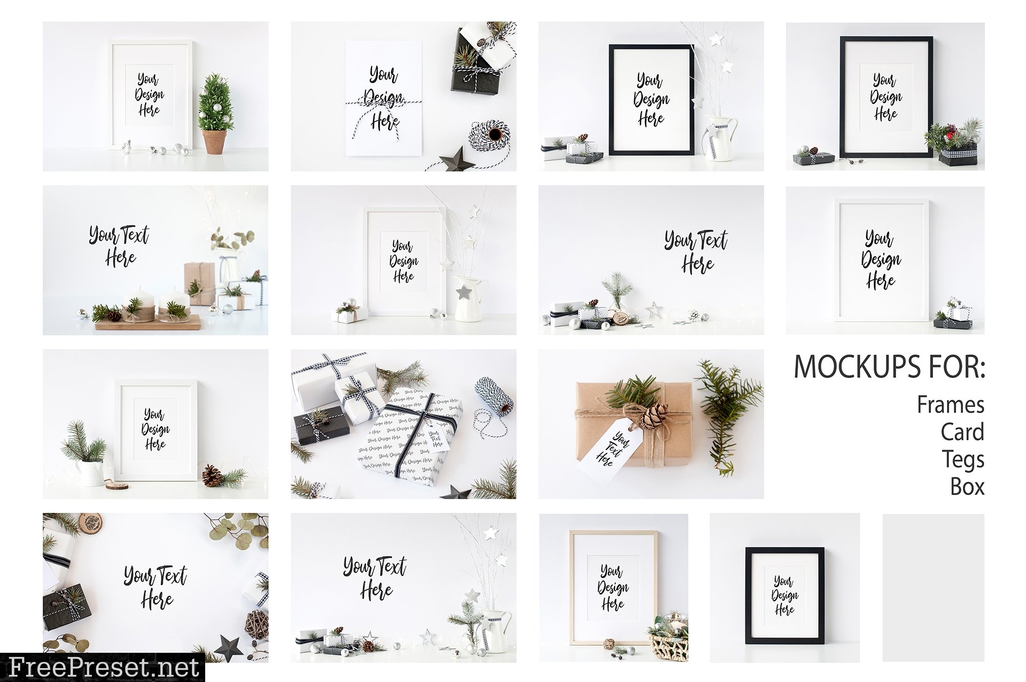 Christmas Scandinavian Mockup Bundle 3061296