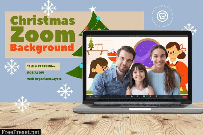 Christmas Zoom Background Template Q4P9Y8K