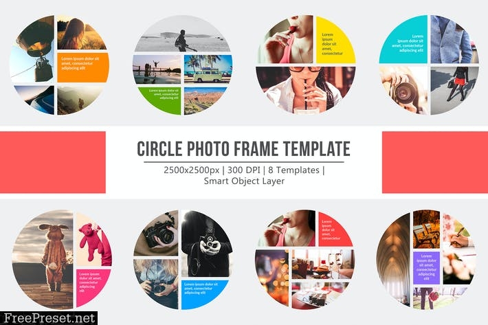 Circle Layout Photo Frame Templates YUWHLT