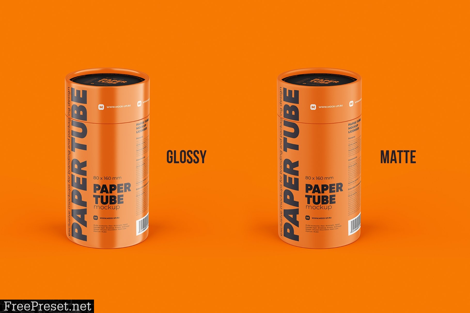 Closed Paper Tube Mockup 80x160mm 5841136