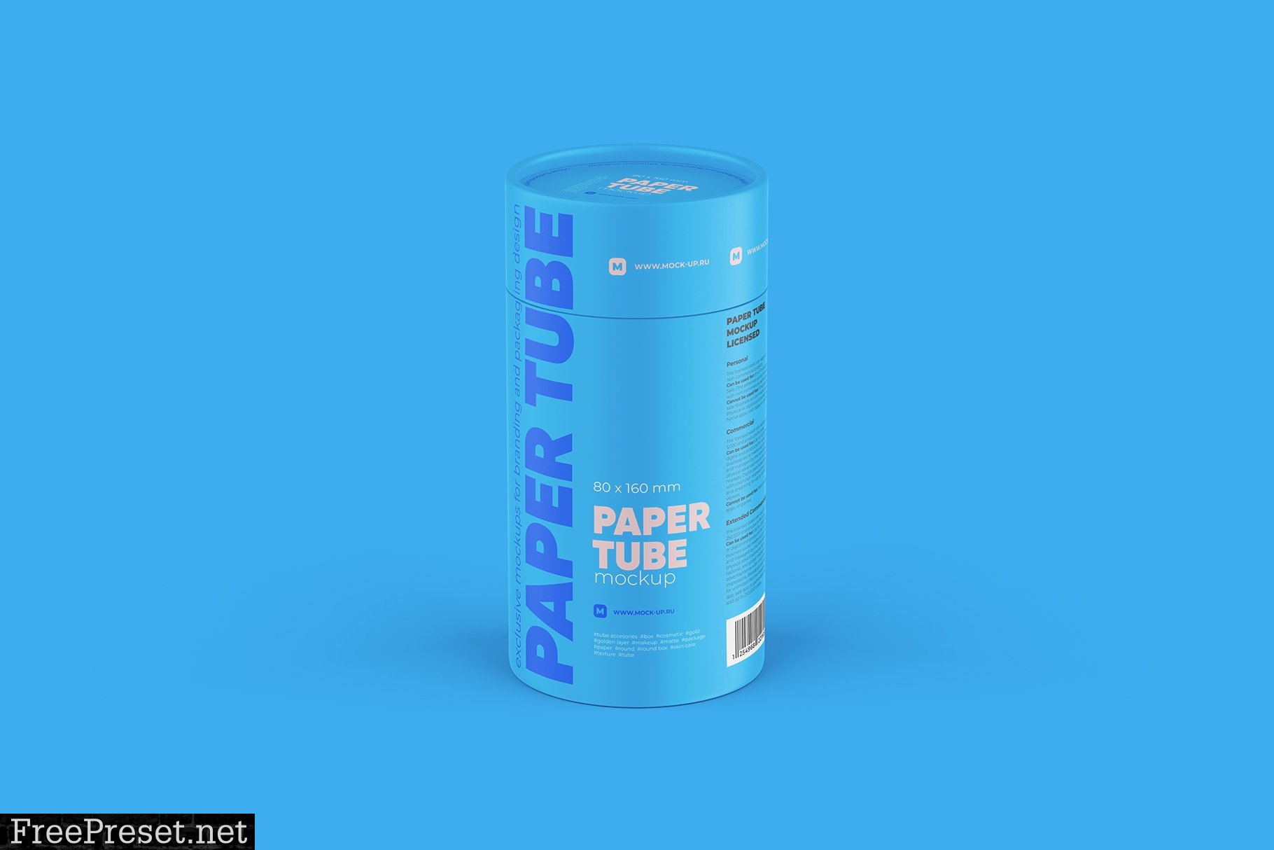 Closed Paper Tube Mockup 80x160mm 5841136