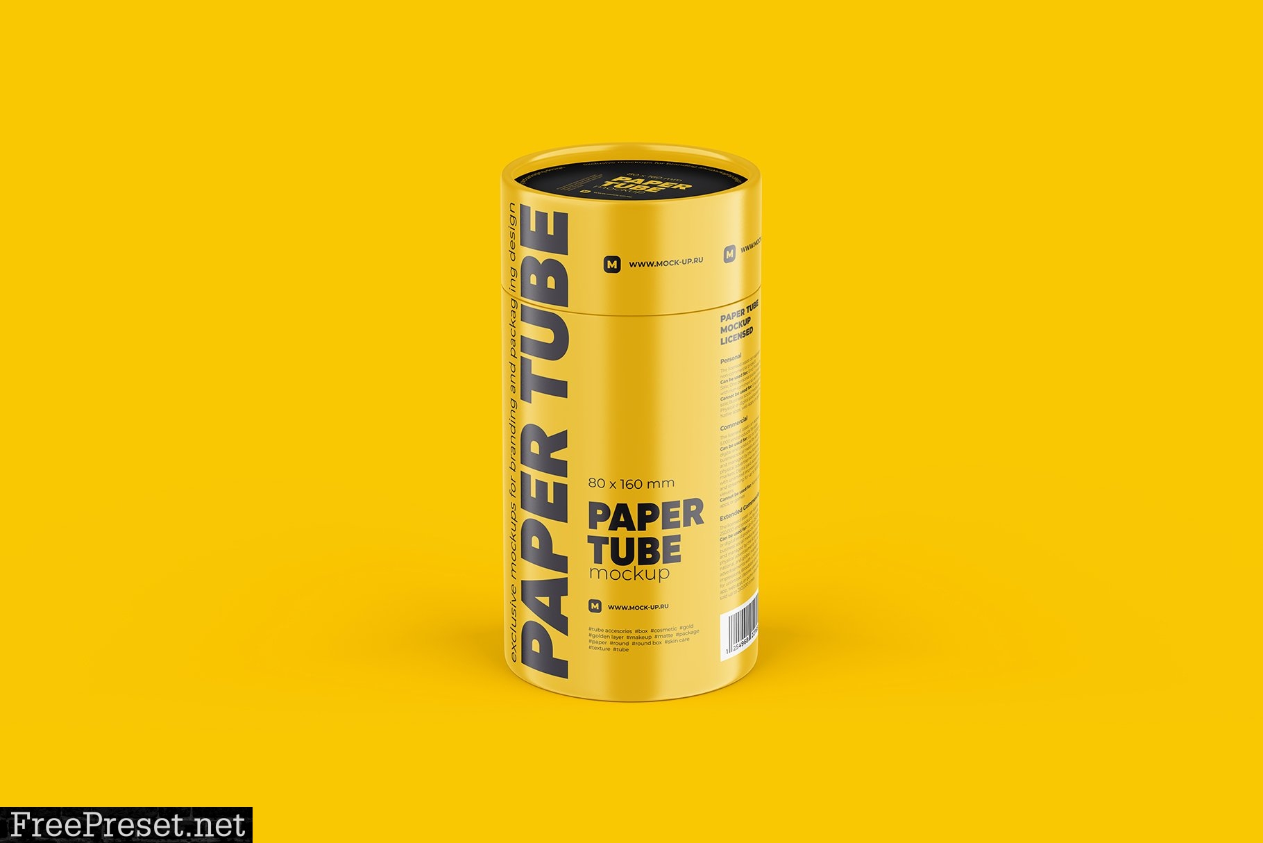 Closed Paper Tube Mockup 80x160mm 5841136