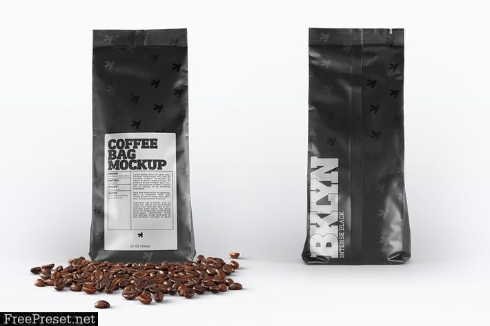 Coffee Bag Packaging Mockup M9BT2Z