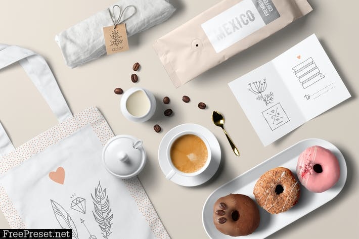 Coffee Branding Mockup 58PD3L