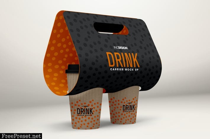 Coffee Drink Take out Carrier MockUp