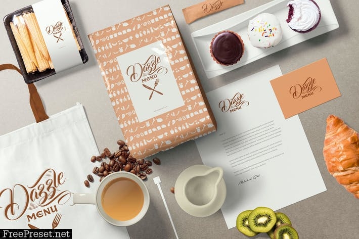 Coffee Themed Brand Identity Mockup Scenes