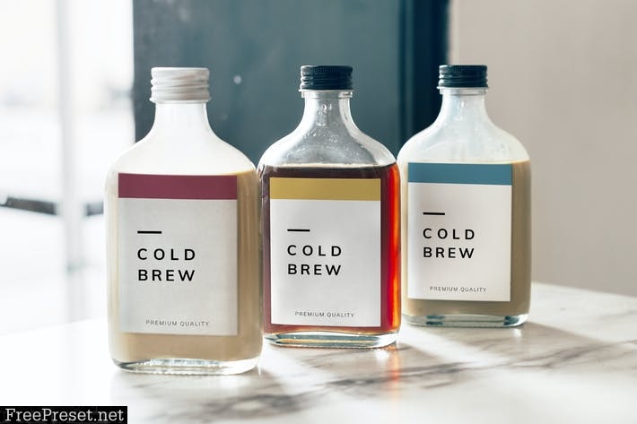 Cold brew coffee bottle mockup design