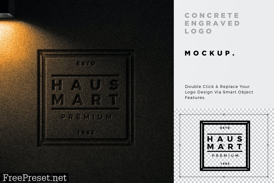 Concrete Wall Logo Mockup 7H7K73H