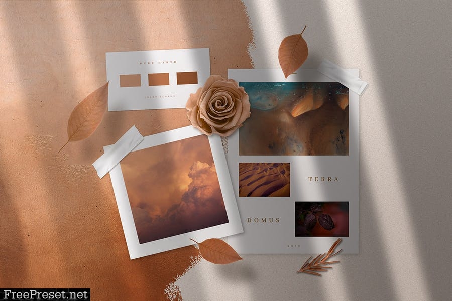 Copper Realistic Moodboard Mockups