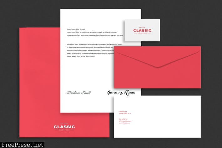 Corporative Red Identity Brand Mock Up 9ZALNJ