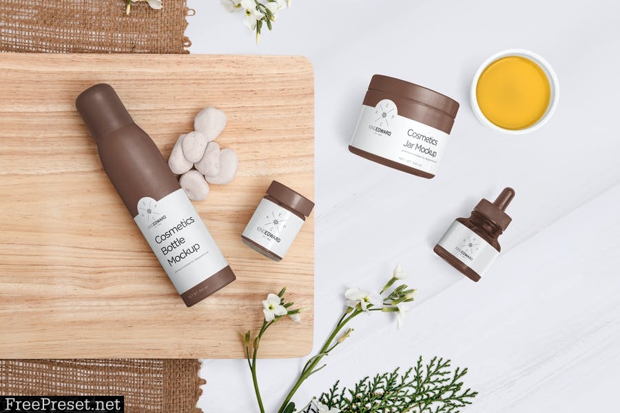 Cosmetic Packaging Bottle & Jar Mockups USHME8