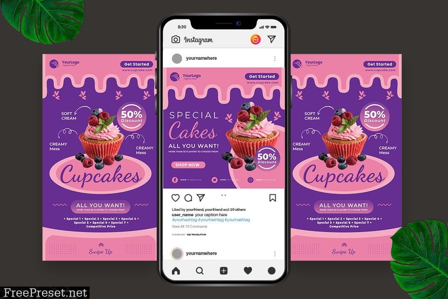 Cupcakes Instagram Post Story ZTFSLR4