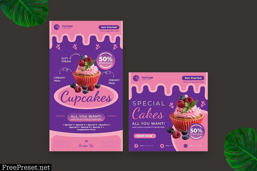 Cupcakes Instagram Post Story ZTFSLR4