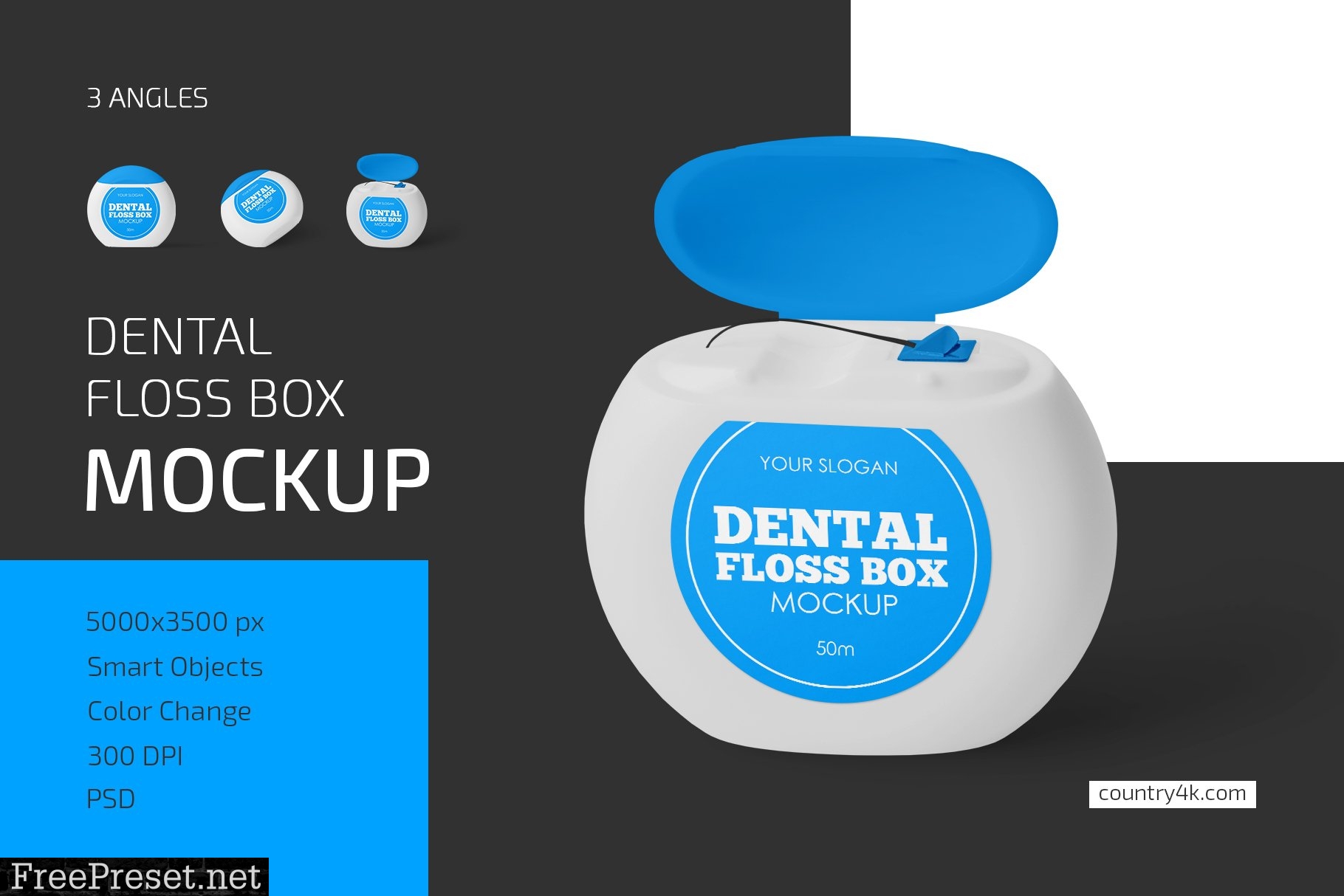 Dental Floss Box Mockup Set 6005000