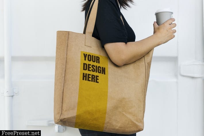 Design space on tote bag mockup