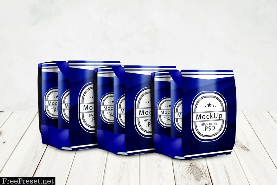 Drink Can & 6 Pack Mockup V.2 DCHBEH