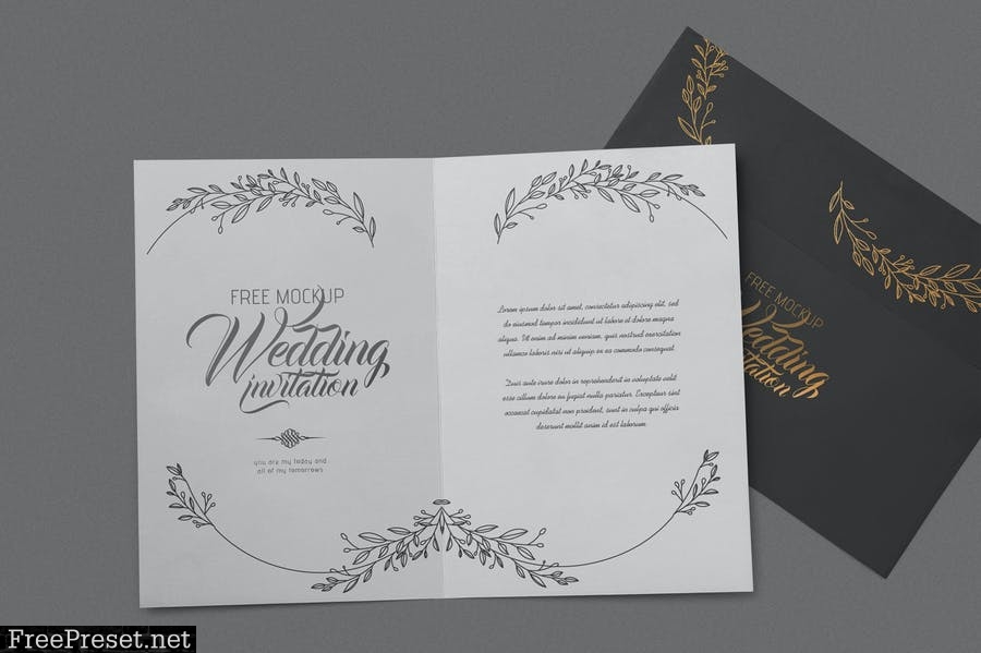 Elegant Wedding Invitation Mockups HLL6X8