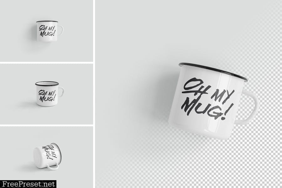 Enamel Mug Mockups Pack  6SQMRC