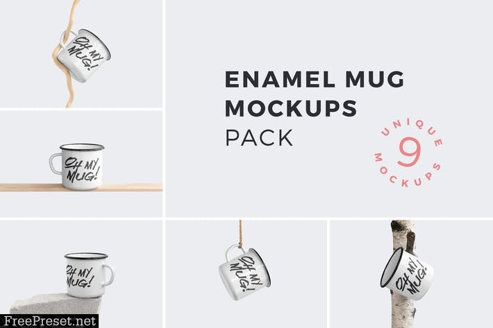 Enamel Mug Mockups Pack  6SQMRC