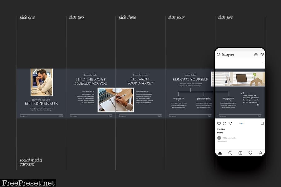 Entreprenuer - Carousel Templates Instagram YCR3HDS