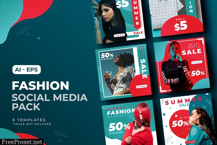 Fashion Sale Social Media Post Template A39HT96