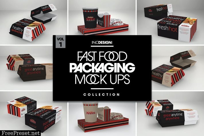 Download Fast Food Boxes Vol 1 Take Out Packaging Mockups