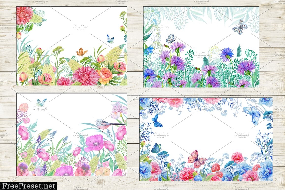 Floral backgrounds watercolor 1448362
