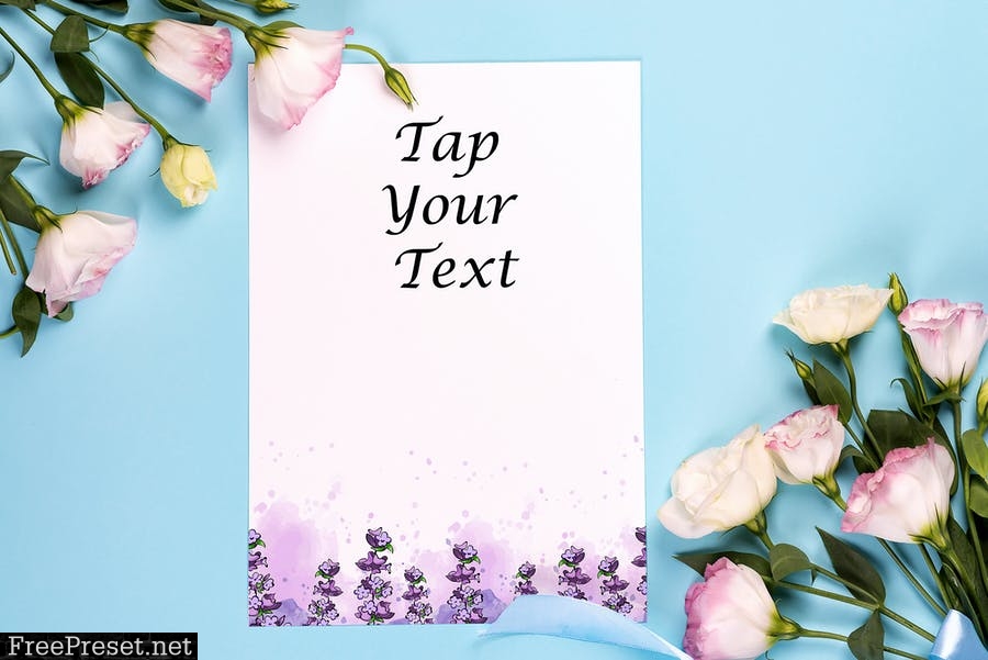 Floral postcard mockups