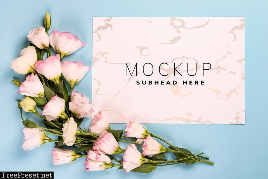 Floral postcard mockups