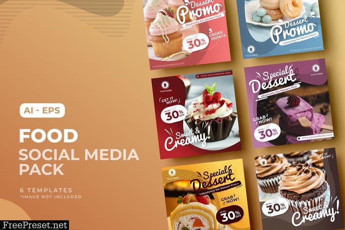 Food & Cake Social Media Post Template WWG63CJ