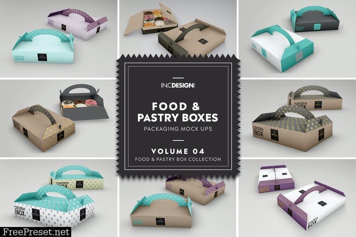 Food Pastry Boxes Vol.4: Packaging Mockups FMBMX7