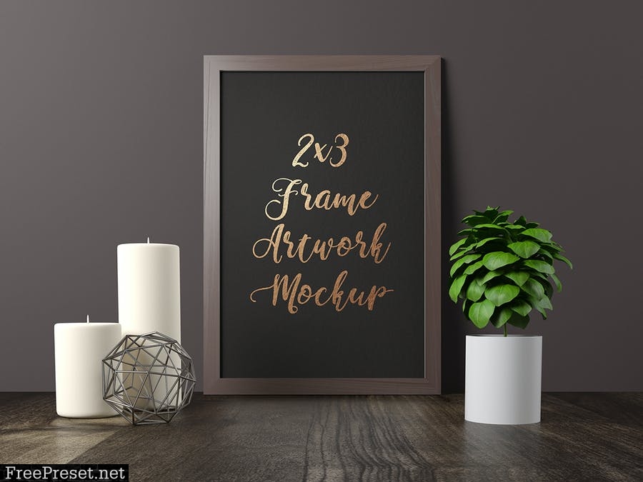 Frame Artwork Mockup - Dark Interior Set