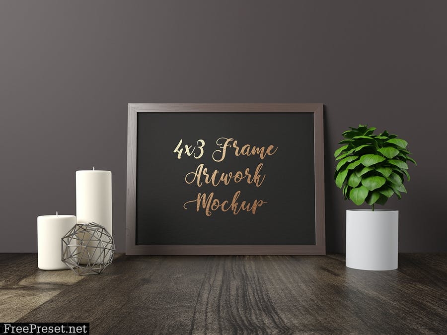 Frame Artwork Mockup - Dark Interior Set