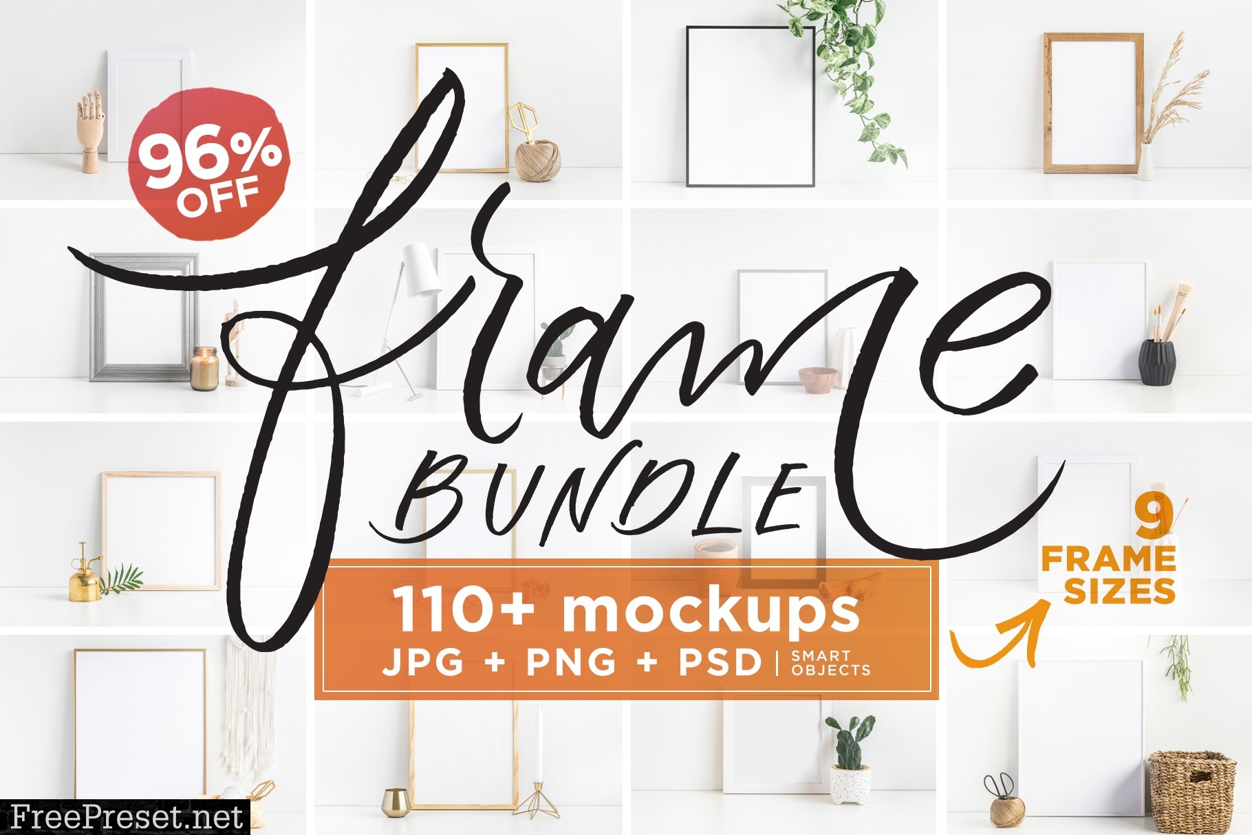 Frame Mockup Bundle JPG + PNG + PSD 3449994