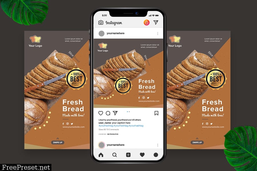Fresh Bread Instagram Post Story