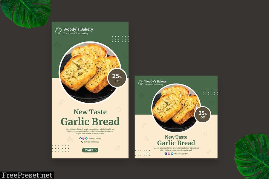 Garlic Bread Instagram Post Story XB5TMTH