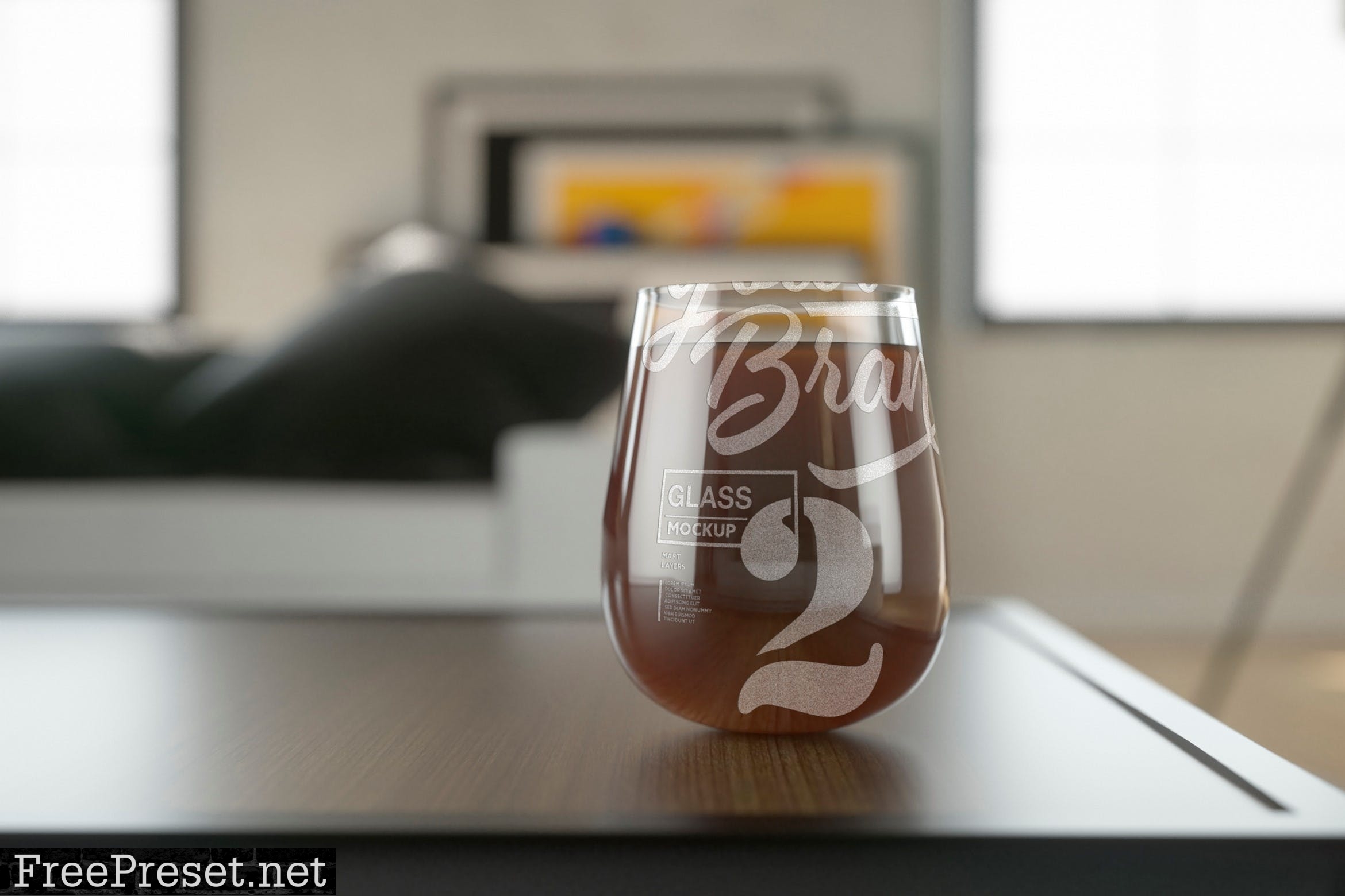 Glass With Drink Mockup D973DGK