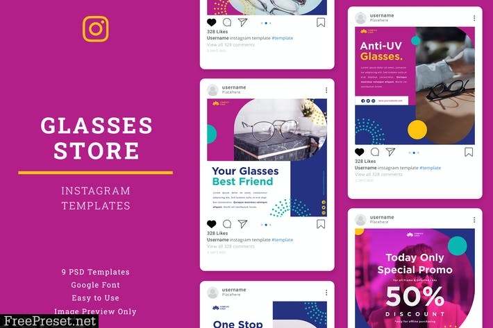 Glasses Store's Instagram Template FGJNJZ9