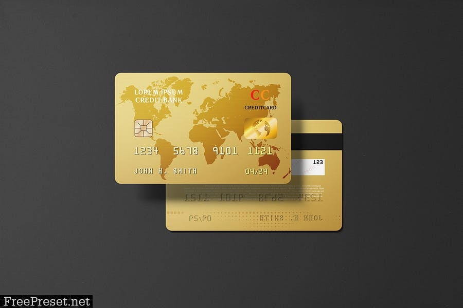 Golden Credit Card Mockup