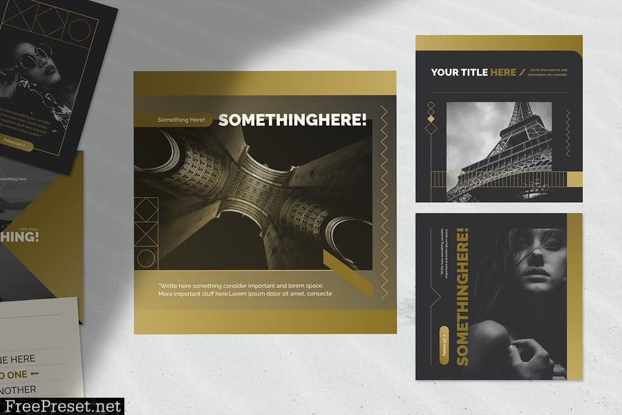 Golden Social Media Templates F9W8V44