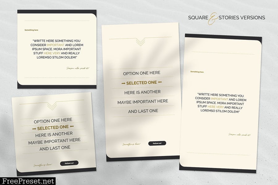 Golden Social Media Templates F9W8V44