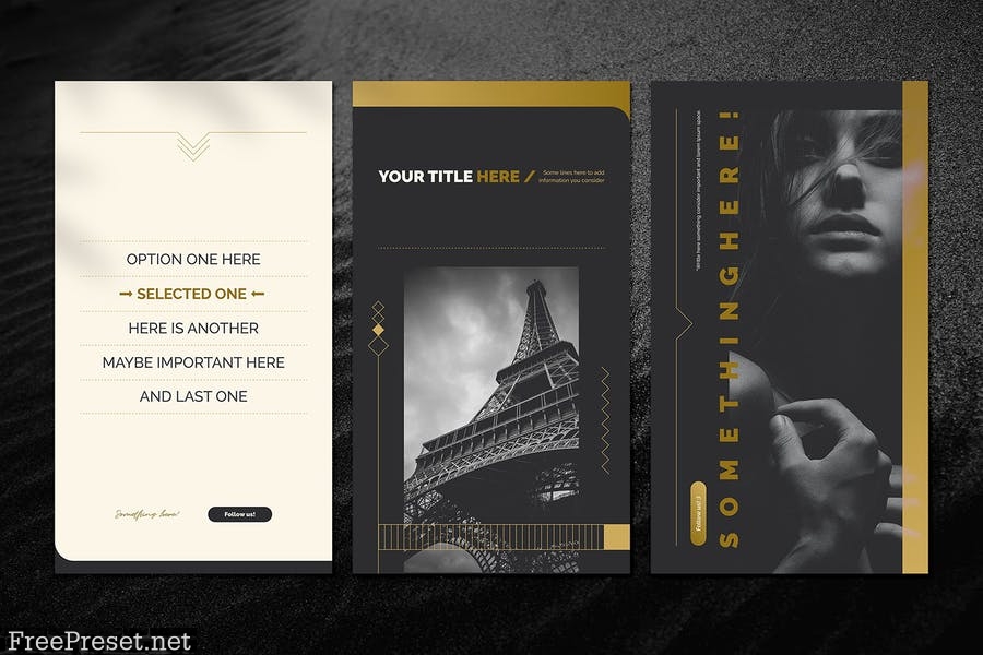 Golden Social Media Templates F9W8V44